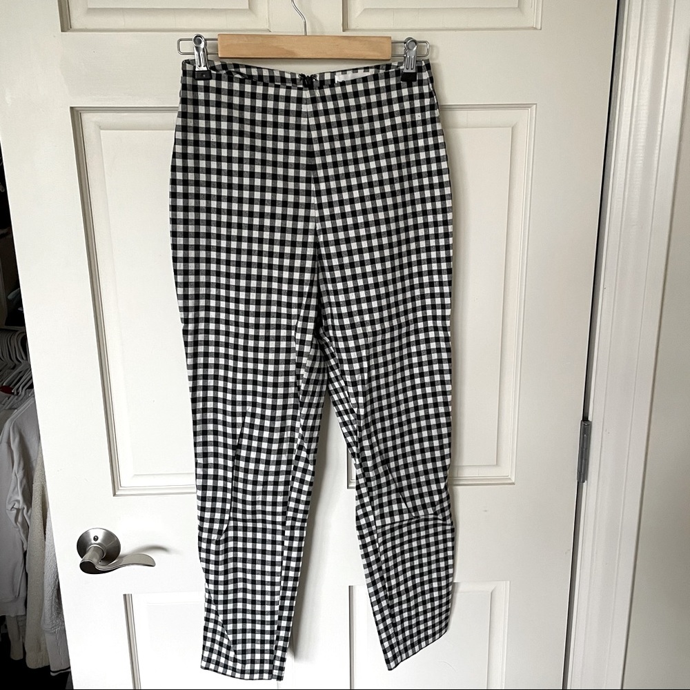 by the way High-waisted Black & White Plaid Pant S